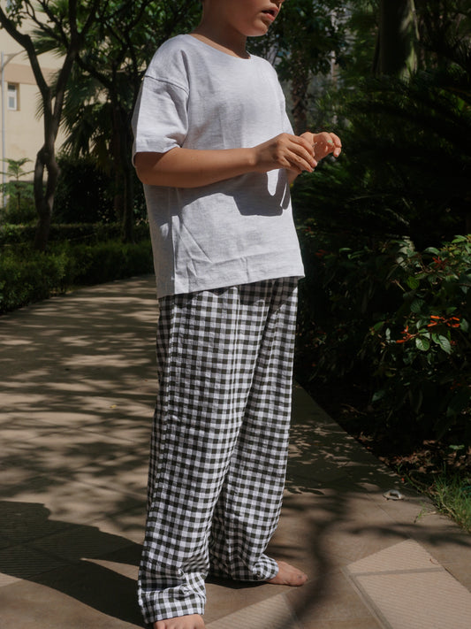 Olive Cotton Lounge Pants for Kids – Gozi