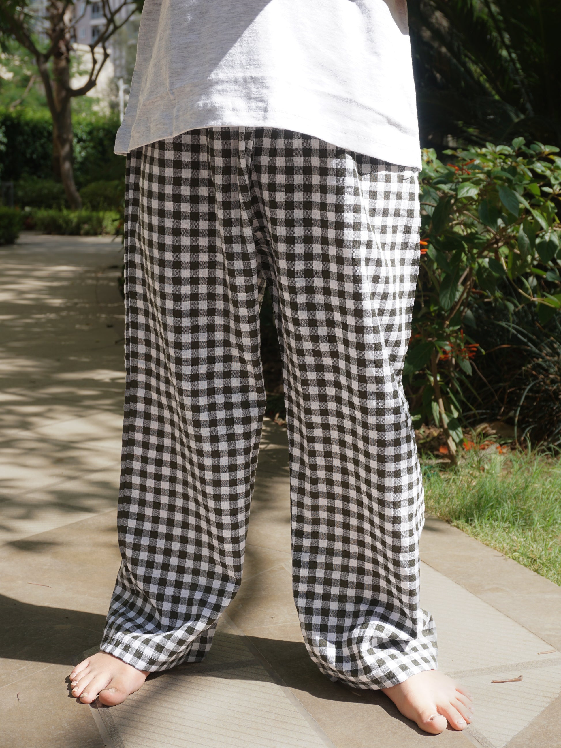 Olive Cotton Lounge Pants for Kids – Gozi