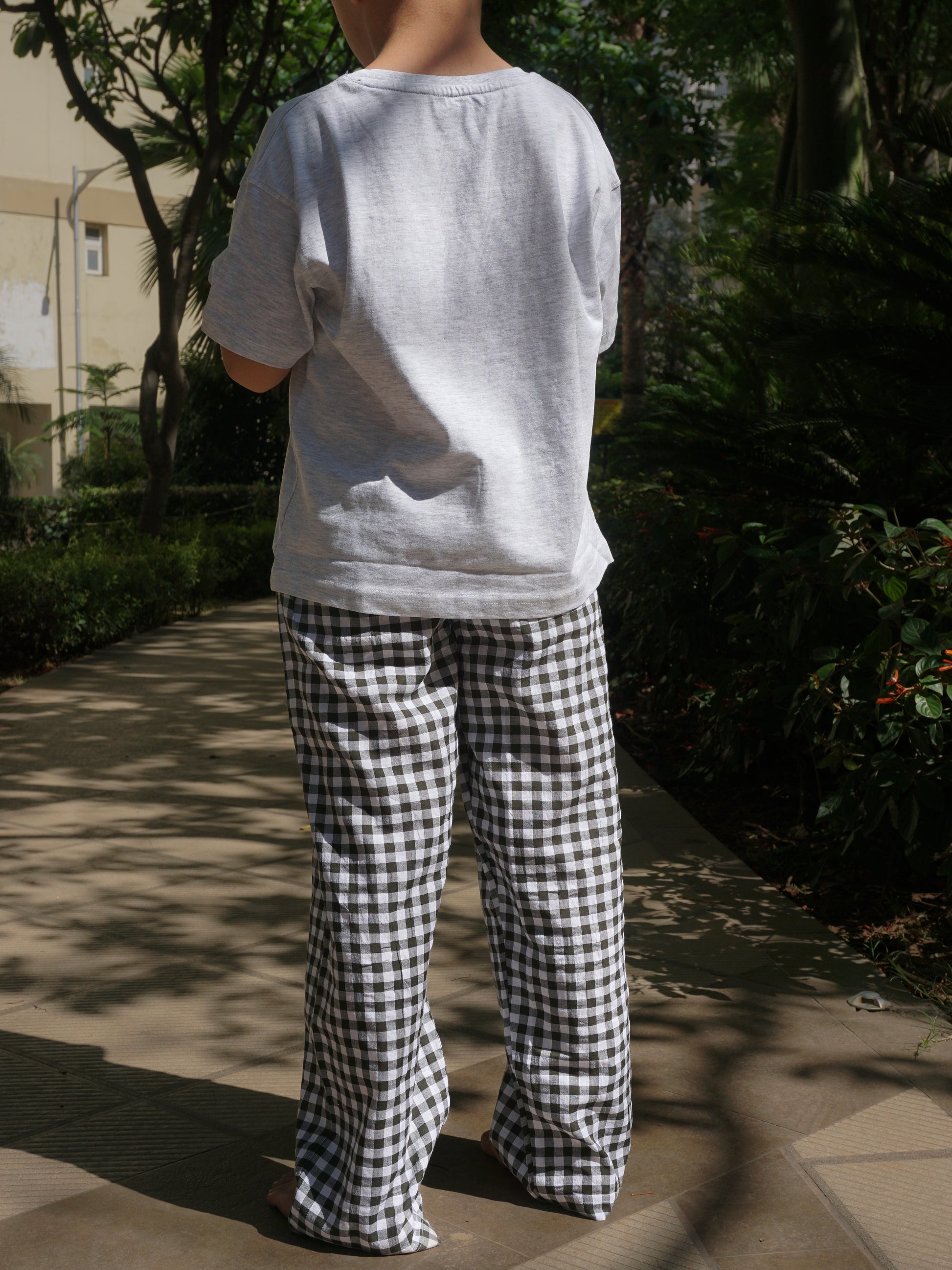 Olive Cotton Lounge Pants for Kids – Gozi