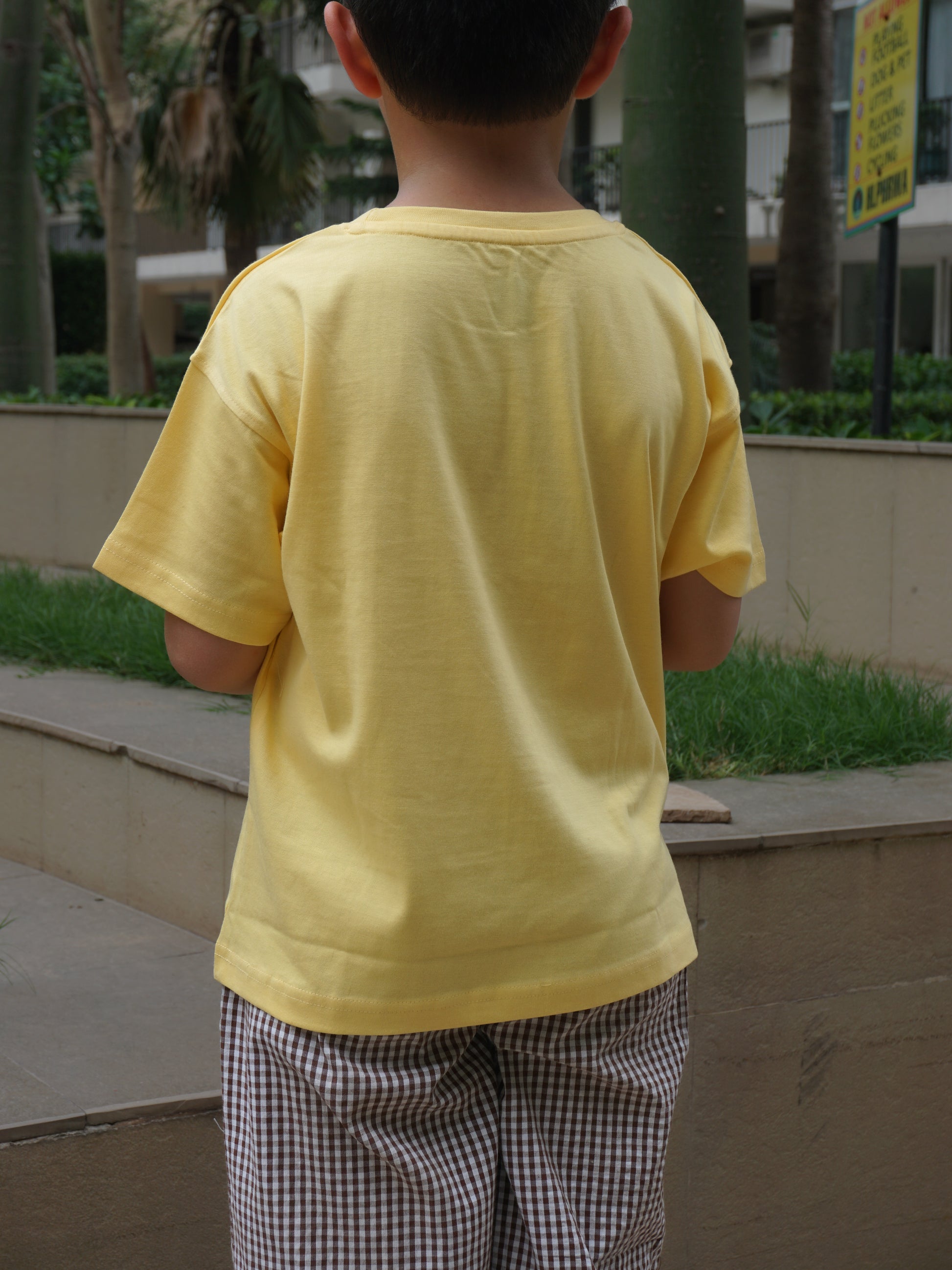 Butter Yellow Cotton T-Shirt for Kids – Gozi