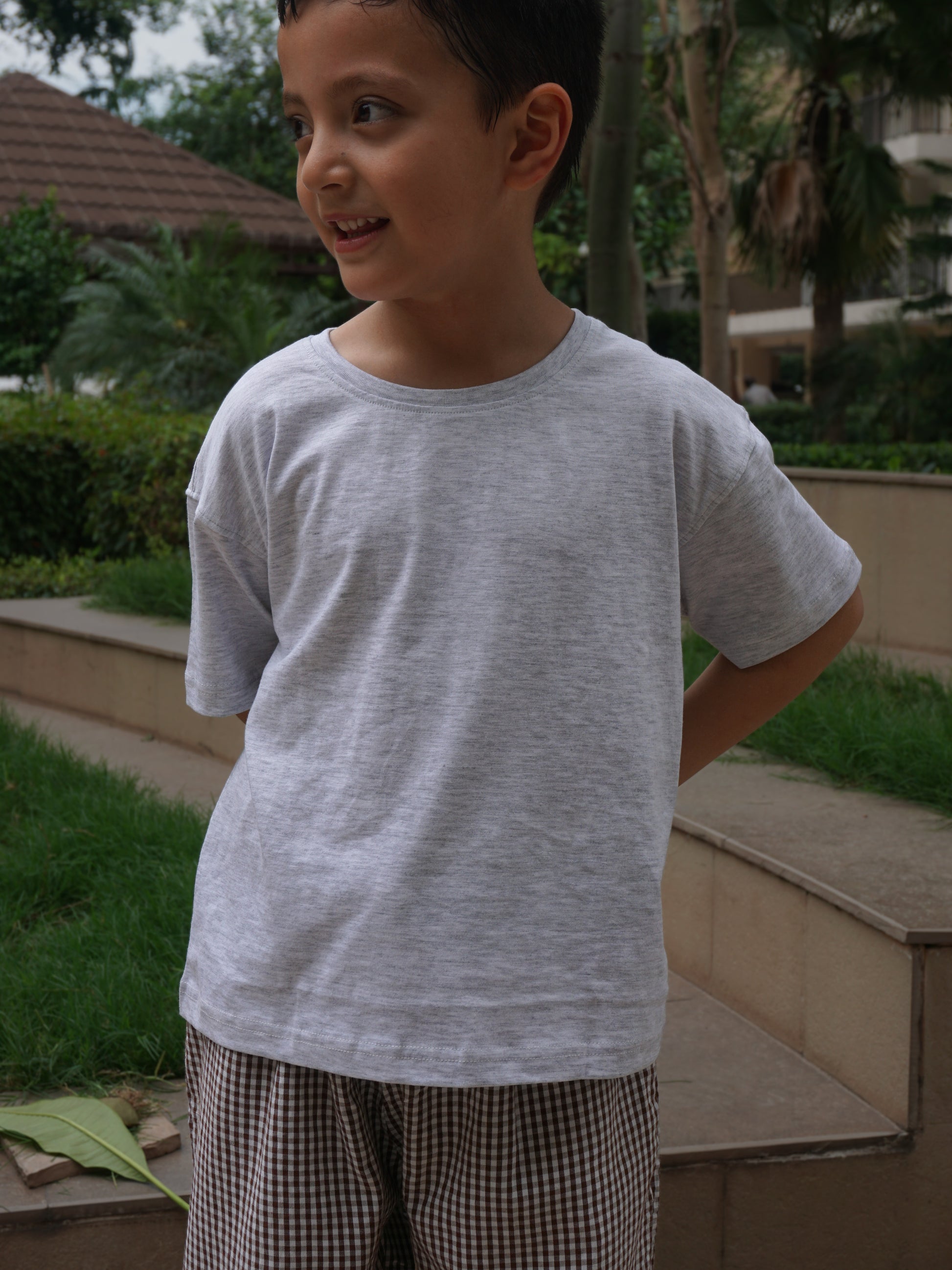 Everyday Melange Cotton T-Shirt for Kids – Gozi