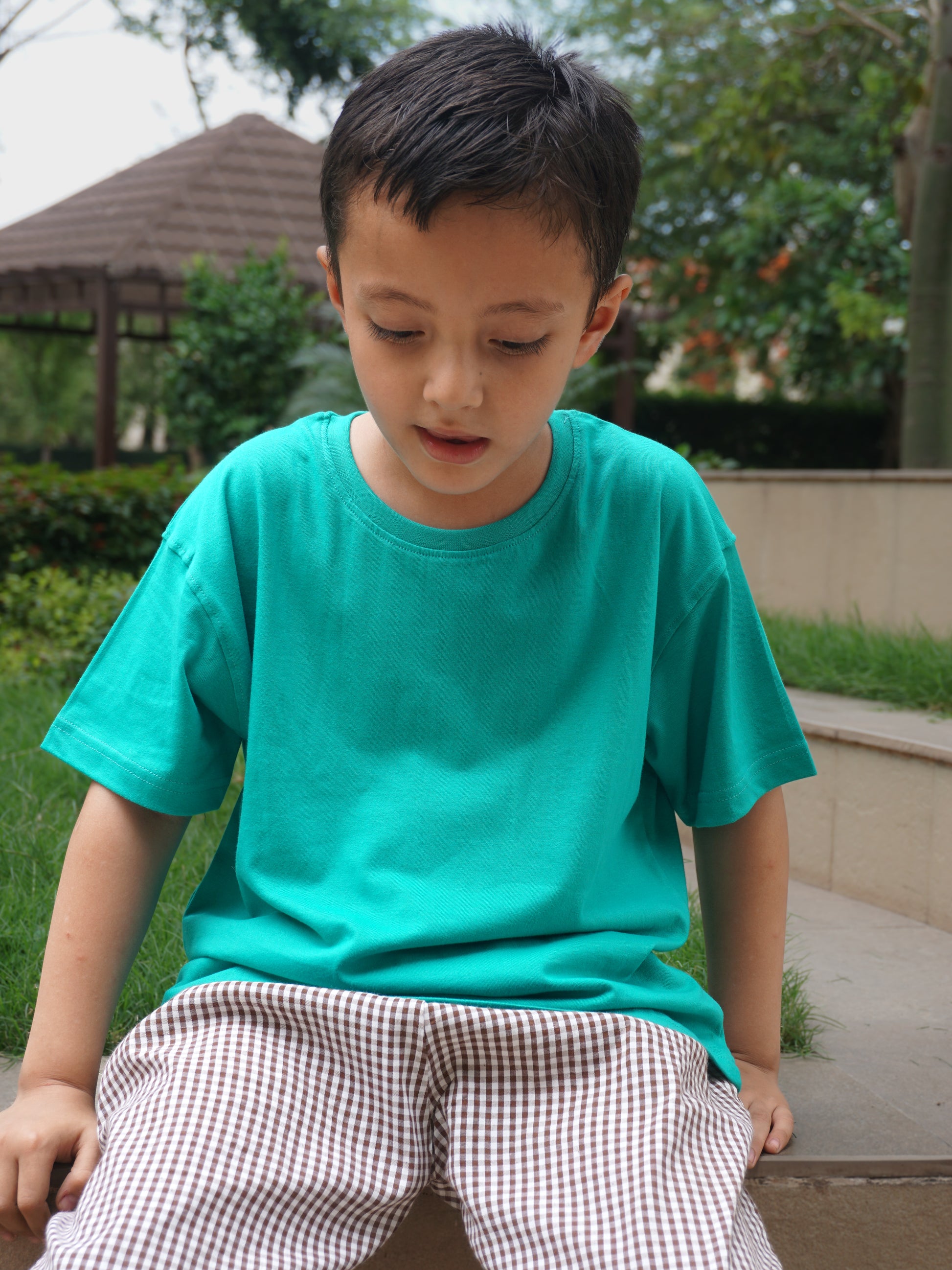 Caribbean Mint Cotton T-Shirt for Kids – Gozi
