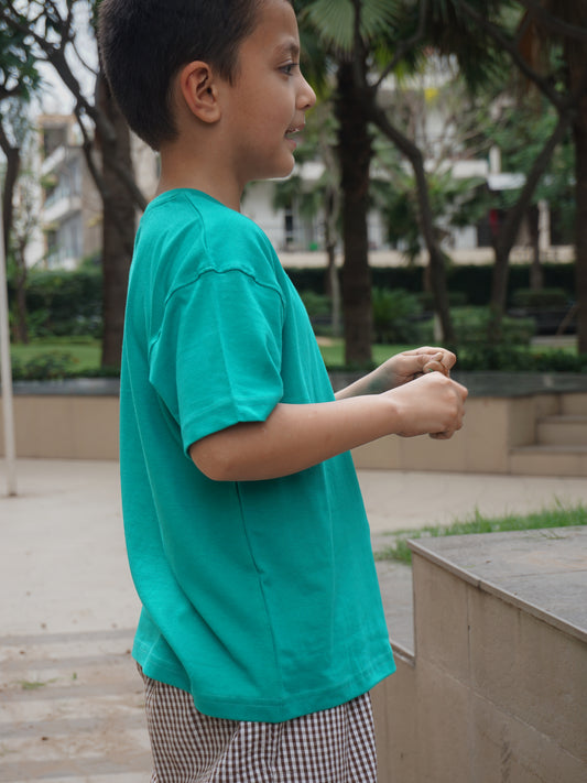 Caribbean Mint Cotton T-Shirt for Kids – Gozi