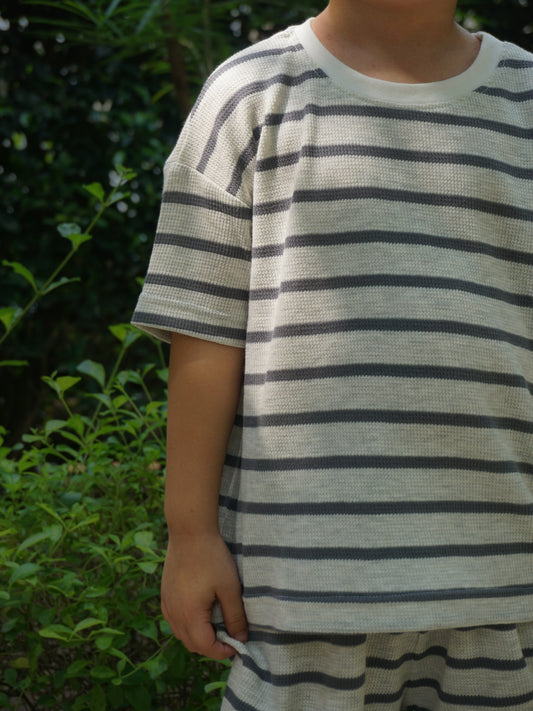 Slate Stripe Waffle Set