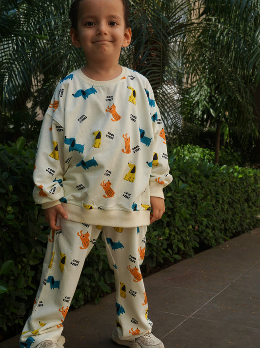 Happy Tails Oversized Sweatshirt Set for kids, view 2
