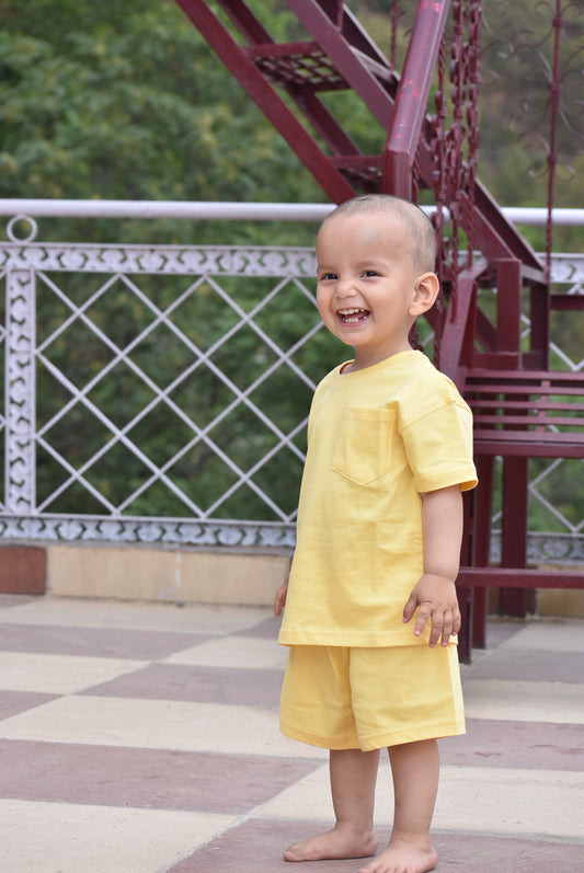 Light Yellow - Super Soft Cotton Shorts For Baby Boys and Girls