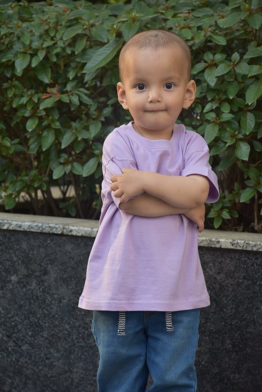 Mid Lavender - Super Soft Cotton T shirt For Baby Boys and Girls