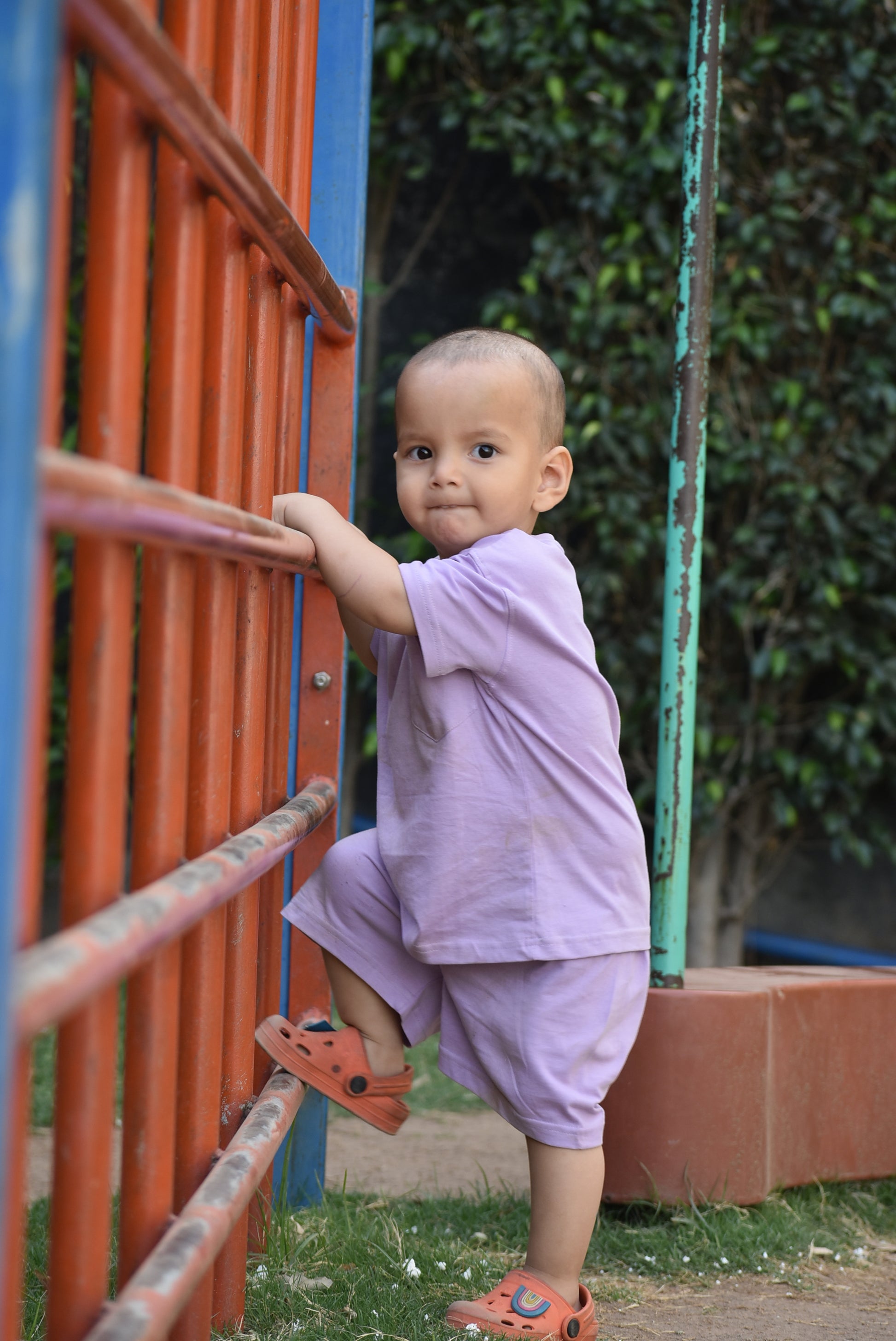 Boys - Mid Lavender - Biowashed Super Soft Cotton T shirt- Size: 1-6 Y - Gozi