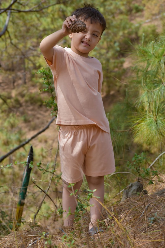 Co-ord Set For Kids- Super soft, Breathable & Lightweight- Gozi-Coral