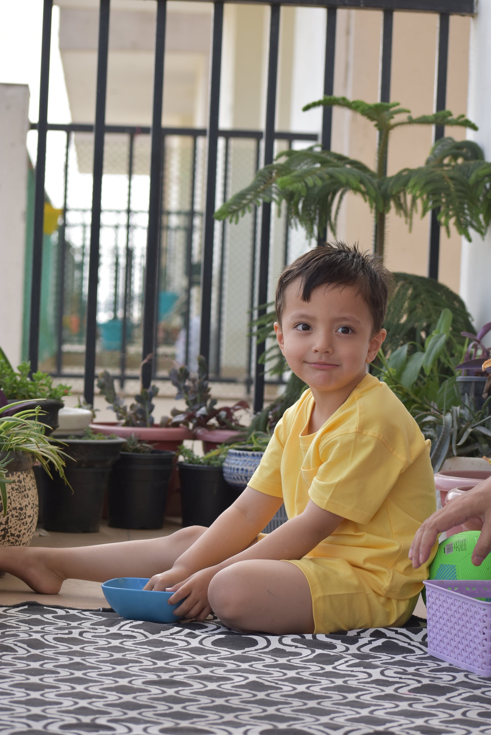 Boys - Light Yellow - Biowashed Super Soft Cotton T shirt- Size: 1-6 Y - Gozi