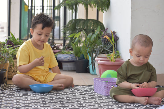 Light Yellow & Dark Olive - Pack of 2 Super Soft Cotton T shirts For Baby Boys and Girls