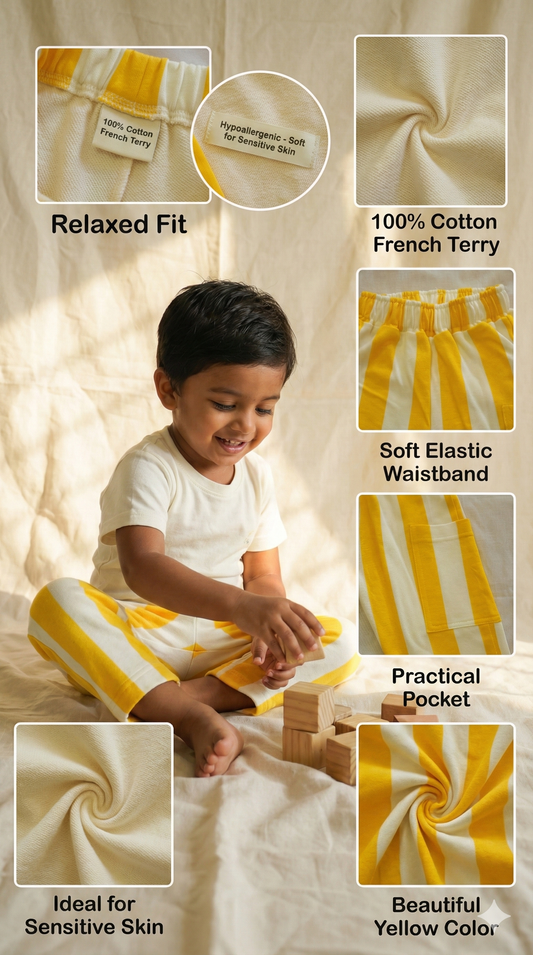 French Terry Collection: The Yellow Striped Pant