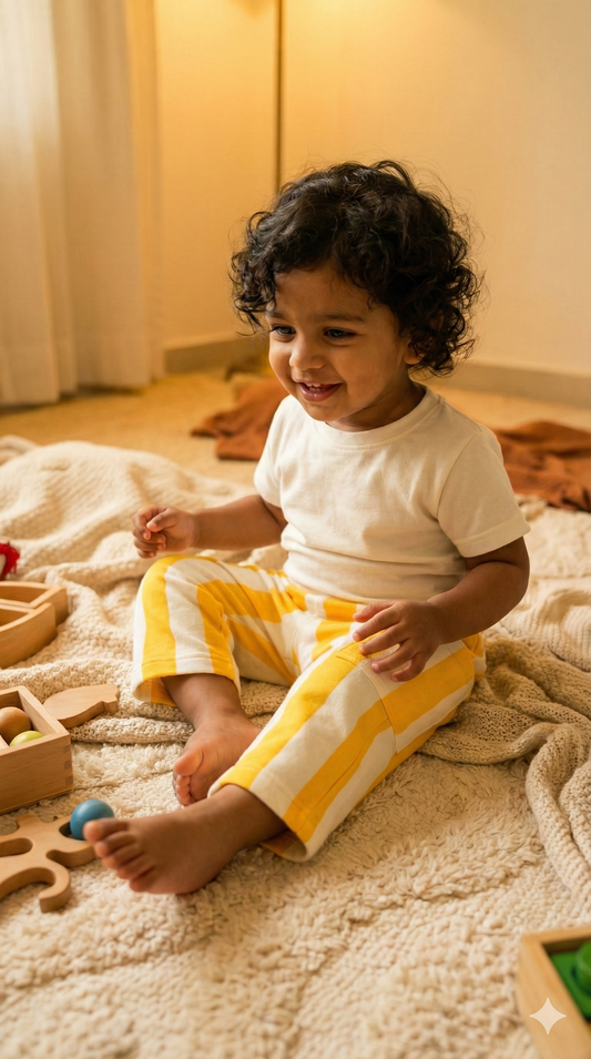 French Terry Collection: The Yellow Striped Pant