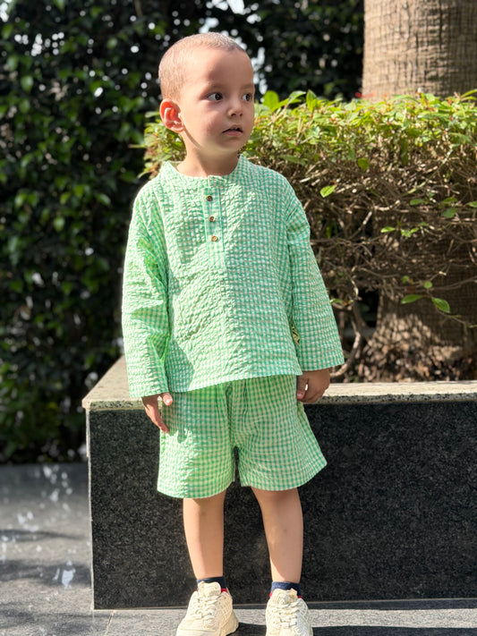 Mint Gingham Set