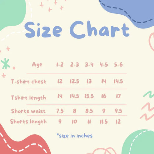 Kids Cotton Co-ord Set Size Guide – Gozi