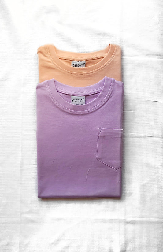 Coral & Lavender - Pack of 2 Relaxed Fit, Lightweight, Super Soft Cotton T shirts For Baby Boys and Girls