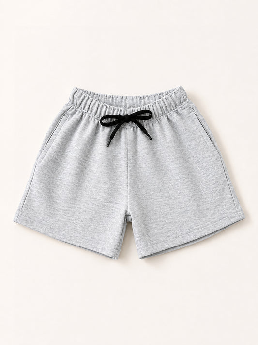 Grey Kids Shorts – 240 GSM Cotton French Terry (1-8 Years)