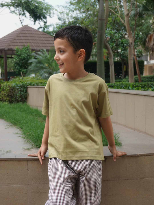 Pack of 3 Red Label Cotton T-shirts – Olive-mint-Papaya