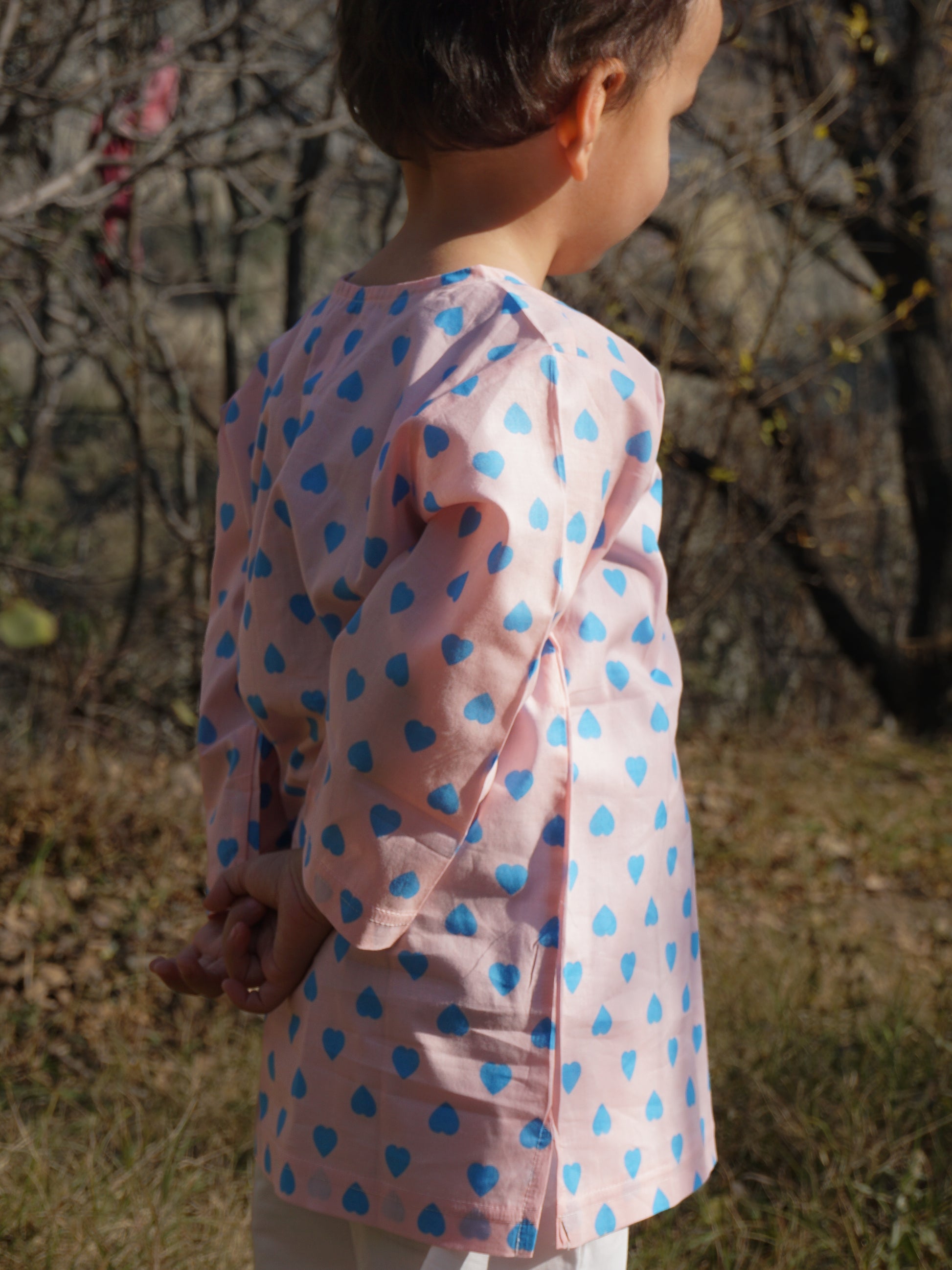 Lots of Love Print Cotton Kurta Pajama Set for Kids – Gozi